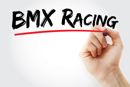 Bmx Racing text with marker, concept background