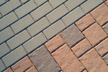 Two part paving slabs in perspective