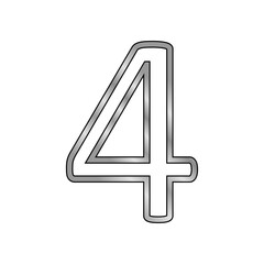 Gold number four symbol.