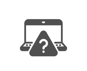 Online question icon. Quiz sign. Outsource support symbol. Quality design element. Flat style online question icon. Editable stroke. Vector