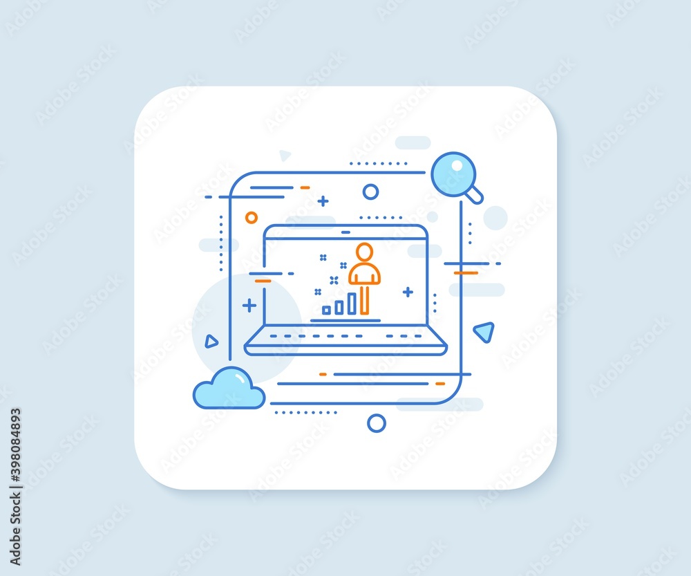 Poster stats line icon. abstract vector button. business management sign. best employee symbol. stats line 
