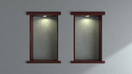 inside frame on wall