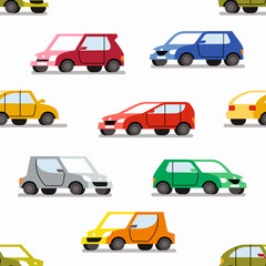 seamless pattern with color cars