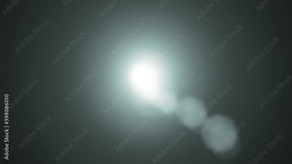 Poster 4k 3d center flickering green blue spot lights optical lens flares shiny animation art background wi