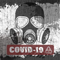 Pandemic poster on covid 19 theme vector illustration