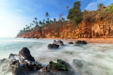Beautiful landscape from the viewpoint at Red Beach (Fang Daeng) in Prachuap Khiri Khan Province, Thailand.