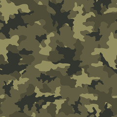 Fototapeta premium Vector camouflage seamless background khaki pattern. forest design.