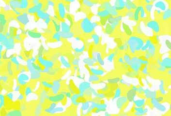 Light Green, Yellow vector backdrop with abstract shapes.