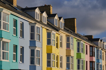 colourful terraced houses in the UK