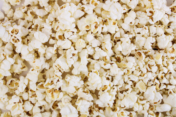 Fresh popcorn background. Popcorn texture. Corn snacks close up.