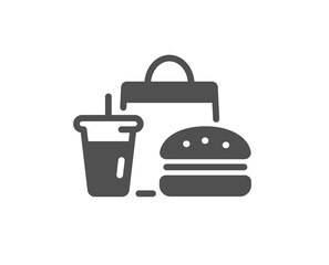 Food delivery icon. Meal order sign. Fast food symbol. Quality design element. Flat style fast food icon. Editable stroke. Vector