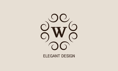 Premium monogram with the letter W. Logo with the initial. Universal symbol icon vector design.