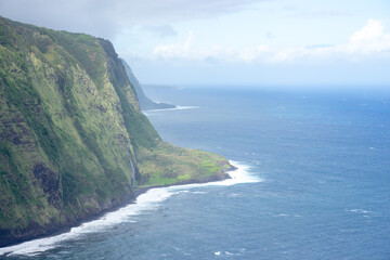 Cliffs north of Waipio valley - Hawaii island, Hawaii, USA - 398090626