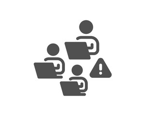 Teamwork icon. Remote office sign. Team employees symbol. Quality design element. Flat style teamwork icon. Editable stroke. Vector