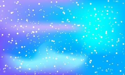 Snow background. Winter snowfall. White snowflakes on gradient christmas background. Falling snow.