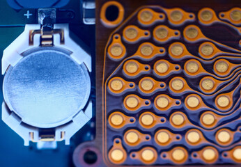 Close-up of circuit board with electronic components