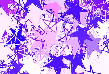 Light Red vector backdrop with small and big stars.