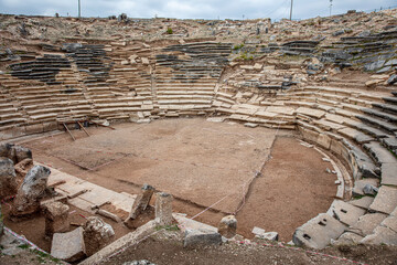Stadium and ancient theater. Aizonai antique city. Cavdarhisar, Kutahya, Turkey