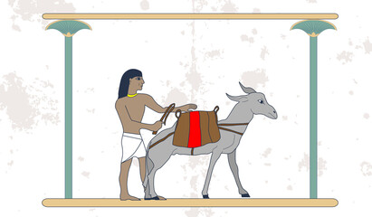 Ancient Egypt set of illustration, group of people. Egypt murals, Ancient Egypt people, people of the Nyle