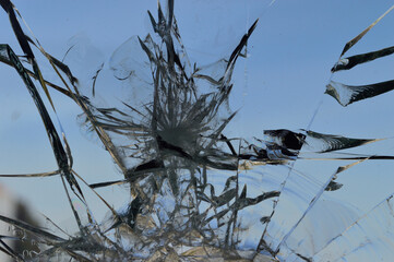 Craked glass, smashing