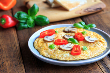 Omelette mit Pilzen und Paprika