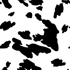 Seamless cow skin pattern. Animal skin in vector. Printing on clothing, dress, fabric, background printing. Seamless colorful cow pattern. Vector image. Safari texture, zoo.