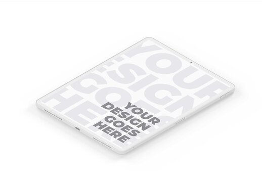 Floating White Tablet Placed Against Light Background