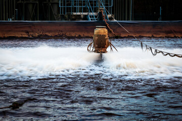 Aeration pump in an aeration pond