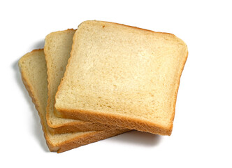 Toastbrot in Scheiben vor weißem Hintergrund