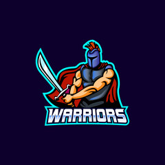 Warrior mascot logo icon design vector concept
