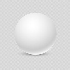 White pearl. 3d sphere ball. Vector