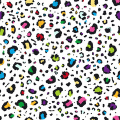 Leopard seamless pattern. Jaguar, leopard, cheetah, panther fur imitation. Multicolor seamless camouflage background.