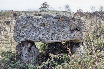 Dolmen of Sarbogadas in Birori. Sardinia, Italy