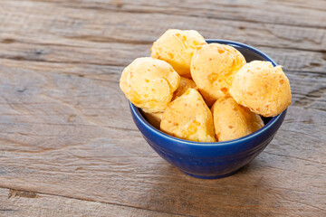 Brazilian food, top view of Pão de Queijo.