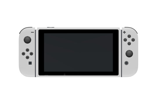 Portable pocket game console in vector on white background.Logo of a modern game console.