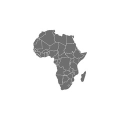 Africa map with country borders, vector illustration.