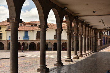 main square  of cusco,peruvian historic  place 