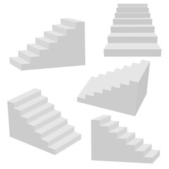 Set of stairs isolated. Vector illustration