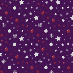 Christmas pattern with balls and stars for gifts 