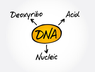 DNA - Deoxyribonucleic Acid acronym, medical concept background