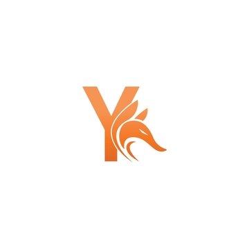 Fox head icon combination with letter Y logo icon design