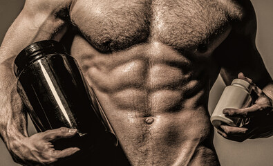 Steroid, sport vitamin, doping, anabolic, protein. Bodybuilder, bodybuilding. Sportsman, muscles,...