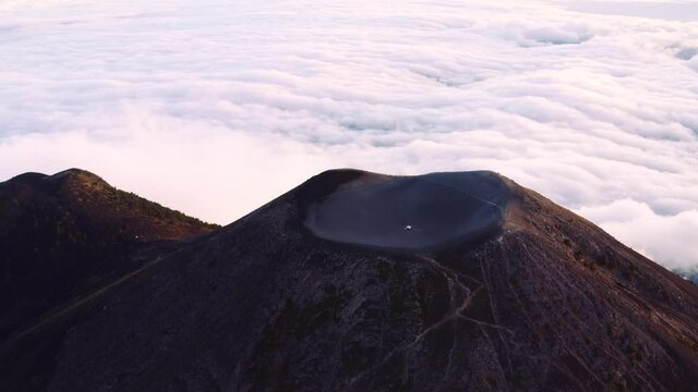 Acatenango volcano aerial flight in Guatemala
