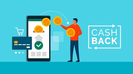 Customer receiving cash back money