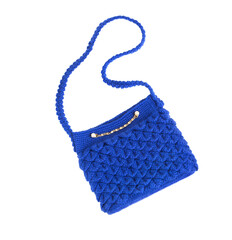 Knitted bag. Baby Kids Bags isolated. Ladies Fashion Bags.