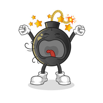 recommend clip art: bomb yawn character. cartoon mascot vector
