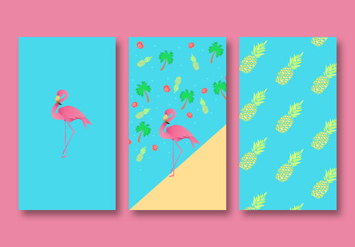 Flamingo Pattern Social Layout Set