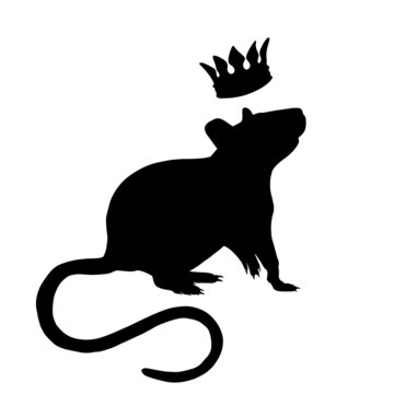 recommend clip art: Icon of rat silhouette. Black vector illustration of rodent