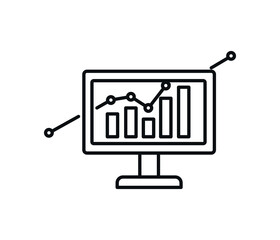 Reporting, monitoring data web screen. data analysis and business concept. flat vector illustration
