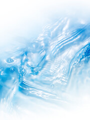 Painterly, tranquil, and meditative blue flowing water background fade to white
